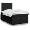 Image de Sommier À Lattes De Lit Avec Matelas Noir 120x200 Cm Tissu Vidaxl