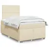 Image de Sommier À Lattes De Lit Avec Matelas Crème 120x200 Cm Tissu Vidaxl