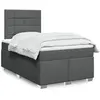 Image de Sommier À Lattes De Lit Avec Matelas Gris Foncé 120x200cm Tissu Vidaxl