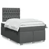Image de Sommier À Lattes De Lit Avec Matelas Gris Foncé 120x200cm Tissu Vidaxl