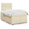 Image de Sommier À Lattes De Lit Avec Matelas Crème 120x200 Cm Tissu Vidaxl