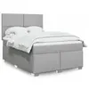 Image de Sommier À Lattes De Lit Avec Matelas Gris Clair 140x190cm Tissu Vidaxl