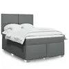 Image de Sommier À Lattes De Lit Avec Matelas Gris Foncé 140x190cm Tissu Vidaxl
