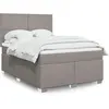 Image de Sommier À Lattes De Lit Avec Matelas Taupe 140x190 Cm Tissu Vidaxl