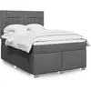 Image de Sommier À Lattes De Lit Avec Matelas Gris Foncé 140x190cm Tissu Vidaxl