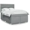 Image de Sommier À Lattes De Lit Avec Matelas Gris Clair 140x190cm Tissu Vidaxl