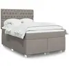 Image de Sommier À Lattes De Lit Avec Matelas Taupe 140x190 Cm Tissu Vidaxl