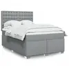 Image de Sommier À Lattes De Lit Avec Matelas Gris Clair 140x190cm Tissu Vidaxl