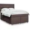 Image de Sommier À Lattes De Lit Avec Matelas Marron Foncé 140x190 Cm Vidaxl
