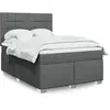 Image de Sommier À Lattes De Lit Avec Matelas Gris Foncé 140x200cm Tissu Vidaxl