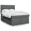 Image de Sommier À Lattes De Lit Avec Matelas Gris Foncé 140x200cm Tissu Vidaxl