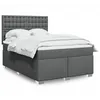 Image de vidaXL Sommier à lattes de lit avec matelas Gris foncé 140x200cm Tissu 3290526