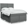 Image de Sommier À Lattes De Lit Avec Matelas Gris Foncé 160x200cm Tissu Vidaxl
