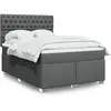 Image de Sommier À Lattes De Lit Avec Matelas Gris Foncé 160x200cm Tissu Vidaxl