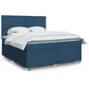 Image de Sommier À Lattes De Lit Avec Matelas Bleu 180x200 Cm Tissu Vidaxl