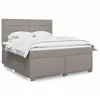 Image de Sommier À Lattes De Lit Avec Matelas Taupe 180x200 Cm Tissu Vidaxl