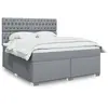 Image de Sommier À Lattes De Lit Avec Matelas Gris Clair 180x200cm Tissu Vidaxl