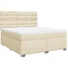 Image de Sommier À Lattes De Lit Avec Matelas Crème 180x200 Cm Tissu Vidaxl