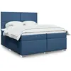 Image de Sommier À Lattes De Lit Avec Matelas Bleu 200x200 Cm Tissu Vidaxl
