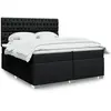 Image de Sommier À Lattes De Lit Avec Matelas Noir 200x200 Cm Tissu Vidaxl
