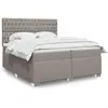 Image de Sommier À Lattes De Lit Avec Matelas Taupe 200x200 Cm Tissu Vidaxl