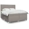 Image de Sommier À Lattes De Lit Avec Matelas Taupe 200x200 Cm Tissu Vidaxl
