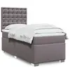 Image de Sommier À Lattes De Lit Avec Matelas Gris 90x190 Cm Similicuir Vidaxl