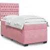 Image de Sommier À Lattes De Lit Et Matelas Rose 80x200 Cm Velours Vidaxl