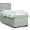 Image de Sommier À Lattes De Lit Et Matelas Gris Clair 80x200 Cm Velours Vidaxl