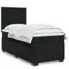 Image de Sommier À Lattes De Lit Avec Matelas Noir 90x200 Cm Velours Vidaxl