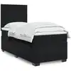 Image de Sommier À Lattes De Lit Avec Matelas Noir 100x200 Cm Velours Vidaxl