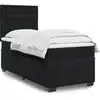 Image de Sommier À Lattes De Lit Avec Matelas Noir 100x200 Cm Velours Vidaxl