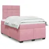 Image de vidaXL Sommier à lattes de lit avec matelas rose 120x190 cm velours 3290863