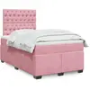 Image de Sommier À Lattes De Lit Avec Matelas Rose 120x200 Cm Velours Vidaxl