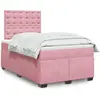 Image de Sommier À Lattes De Lit Avec Matelas Rose 120x200 Cm Velours Vidaxl