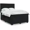 Image de Sommier À Lattes De Lit Avec Matelas Noir 140x190 Cm Velours Vidaxl