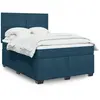 Image de Sommier À Lattes De Lit Et Matelas Bleu 140x190 Cm Velours Vidaxl