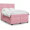 Image de Sommier À Lattes De Lit Avec Matelas Rose 140x190 Cm Velours Vidaxl