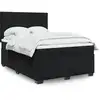 Image de Sommier À Lattes De Lit Avec Matelas Noir 140x190 Cm Velours Vidaxl