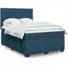 Image de Sommier À Lattes De Lit Et Matelas Bleu 140x190 Cm Velours Vidaxl