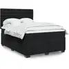 Image de Sommier À Lattes De Lit Avec Matelas Noir 140x190 Cm Velours Vidaxl