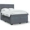 Image de Sommier À Lattes De Lit Et Matelas Gris Foncé 140x190cm Velours Vidaxl