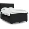 Image de Sommier À Lattes De Lit Avec Matelas Noir 140x190 Cm Velours Vidaxl