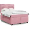 Image de Sommier À Lattes De Lit Avec Matelas Rose 140x190 Cm Velours Vidaxl
