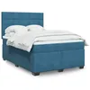 Image de vidaXL Sommier à lattes de lit et matelas bleu 160x200 cm velours 3290958