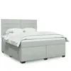 Image de Sommier À Lattes De Lit Et Matelas Gris Clair 180x200cm Velours Vidaxl