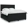 Image de Sommier À Lattes De Lit Avec Matelas Noir 180x200 Cm Velours Vidaxl