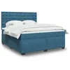 Image de vidaXL Sommier à lattes de lit et matelas bleu 180x200 cm velours 3290994