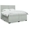 Image de Sommier    Lattes De Lit Et Matelas Gris Clair 200x200cm Velours Vidaxl