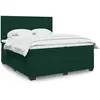 Image de Sommier À Lattes De Lit Et Matelas Vert Foncé 200x200cm Velours Vidaxl